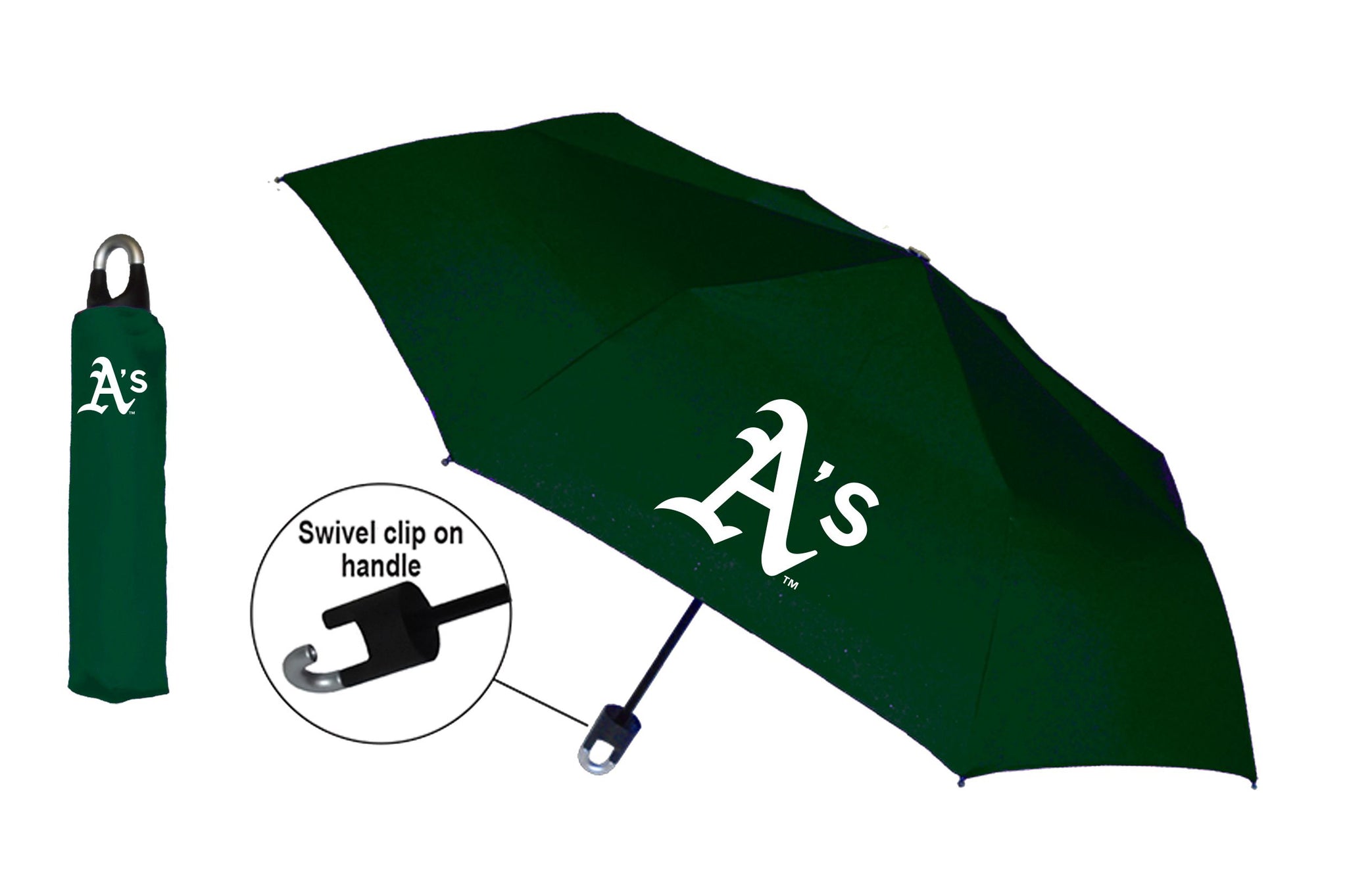 Oakland Athletics Storm Clip Folding Umbrella