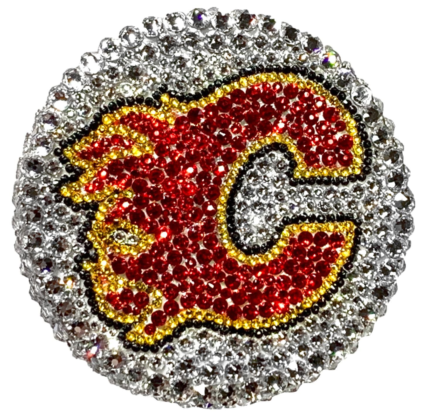 Calgary Flames Crystal Hockey Puck