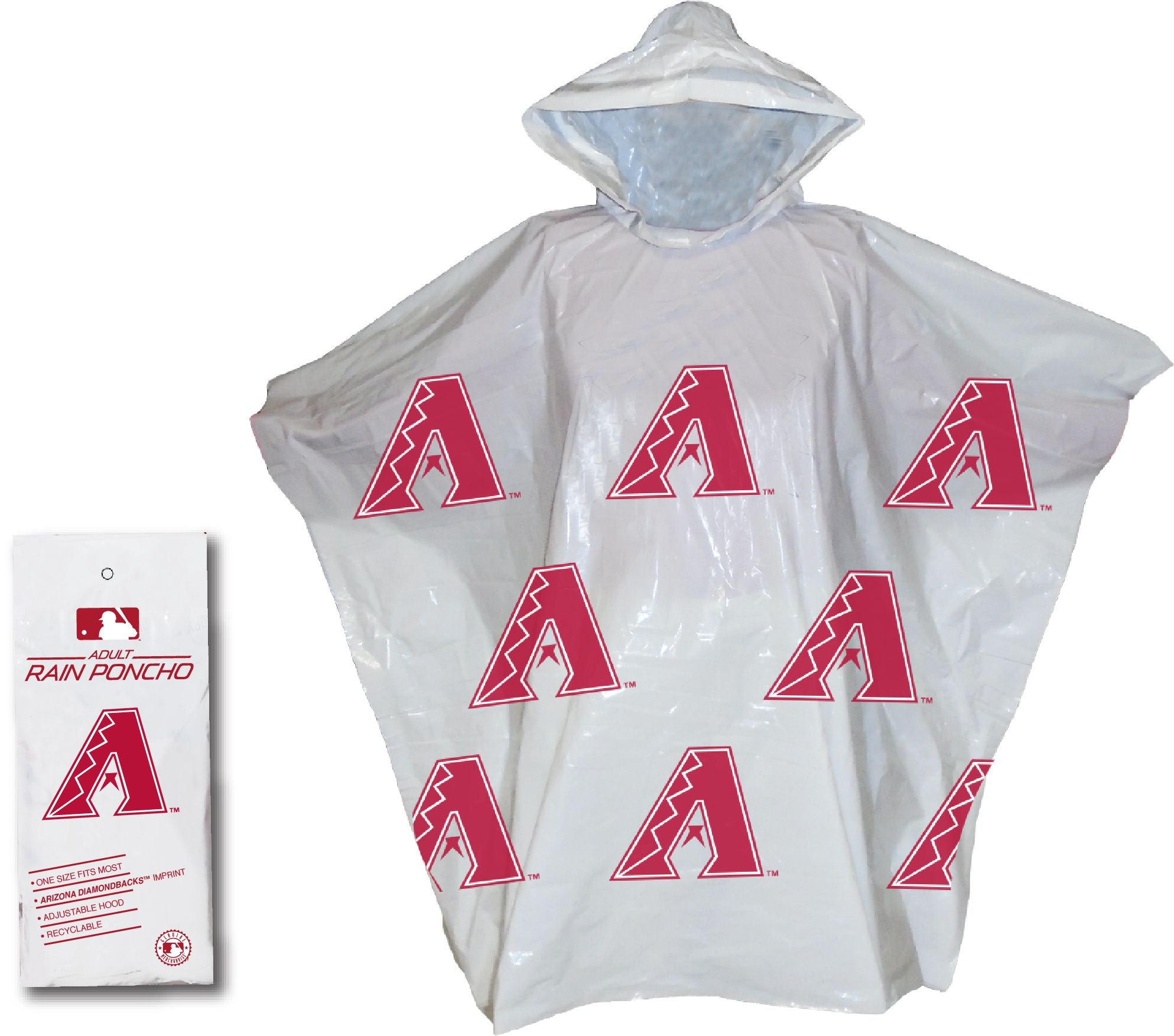 Arizona Diamondbacks Lightweight Adult Rain Poncho